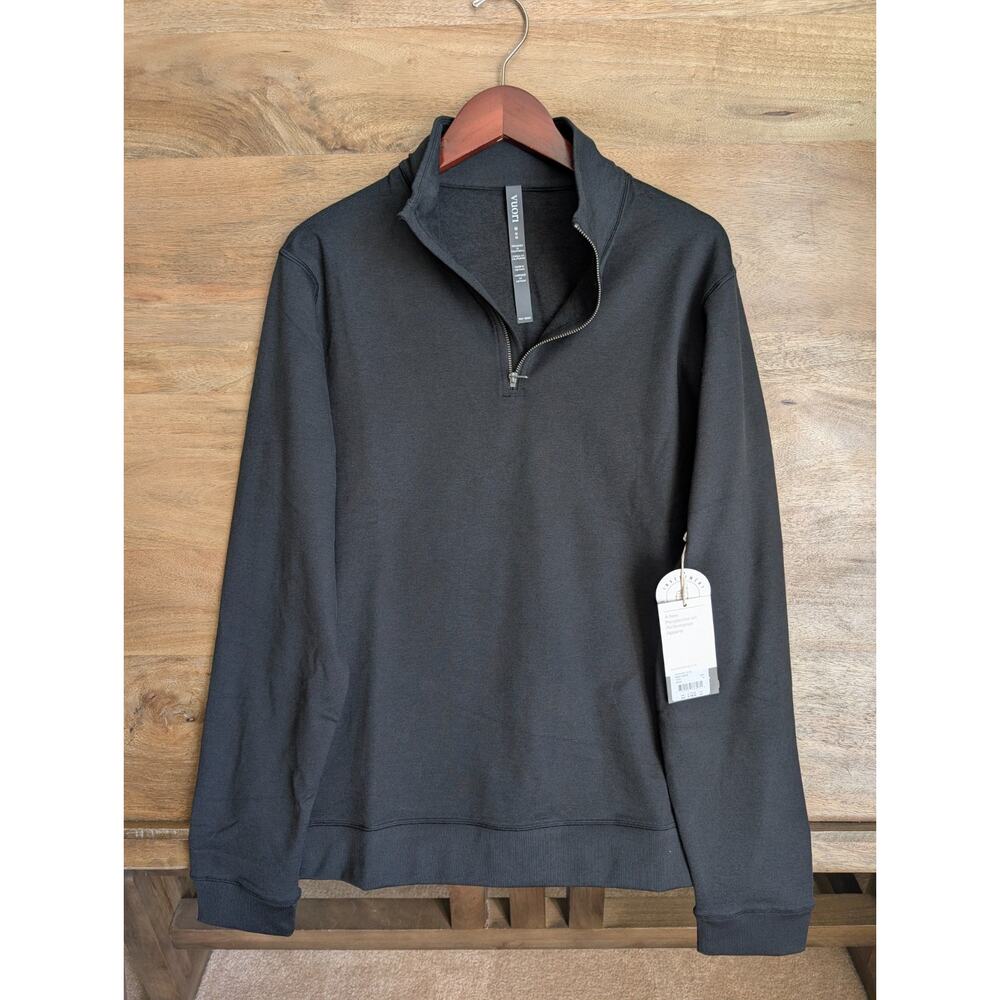 NWT Vuori Coronado 1/2-Zip Sweatshirt Mens Medium Black Heather Long Sleeve V253